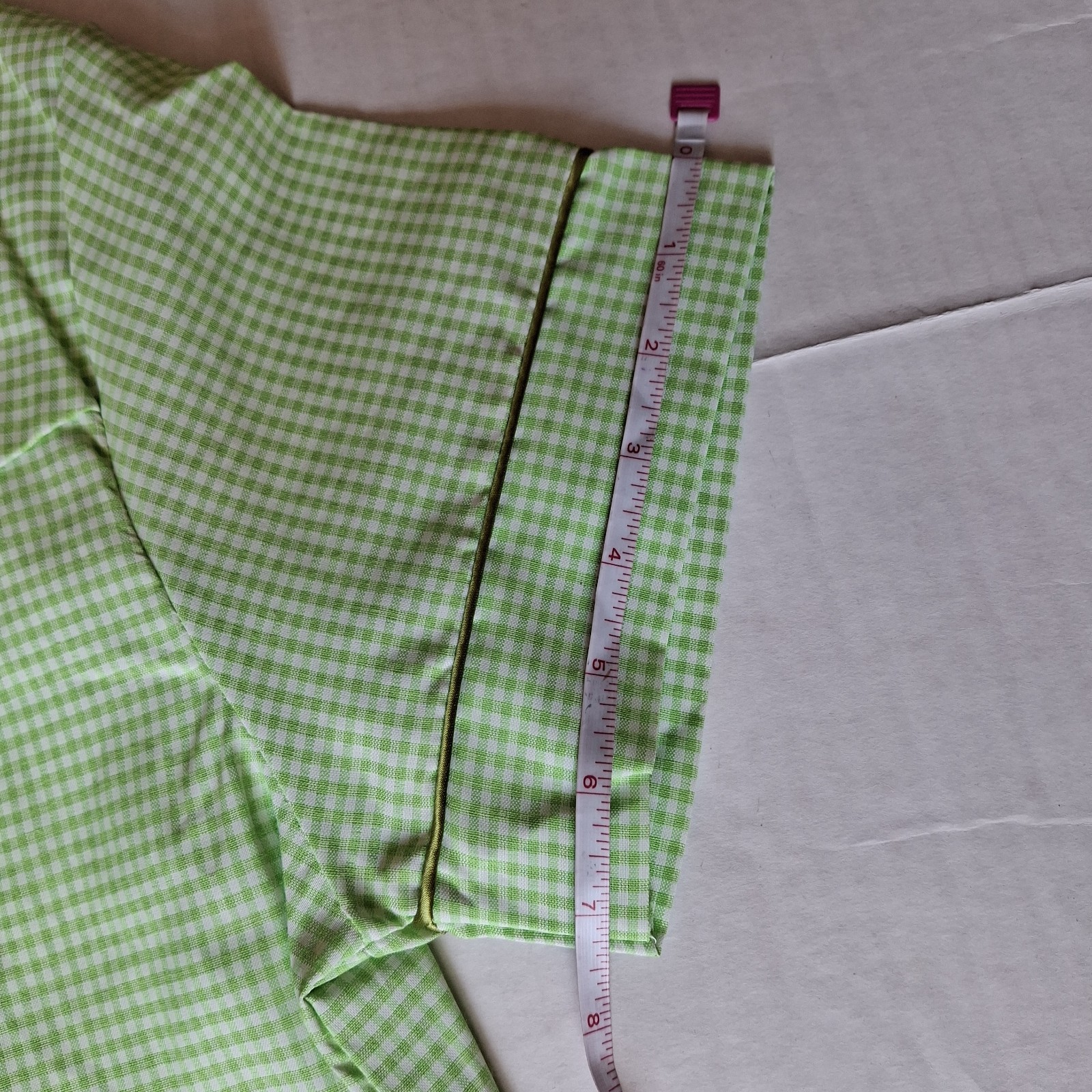 Vtg House Dress Gingham Muumuu Button Front Duster Green Lounge Sleep Robe 14