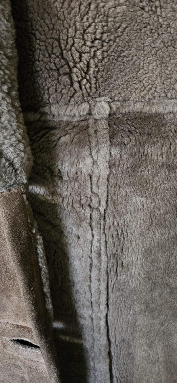 Vintage Womens Genuine Suede Shearling Sheepskin Jacket Size Small