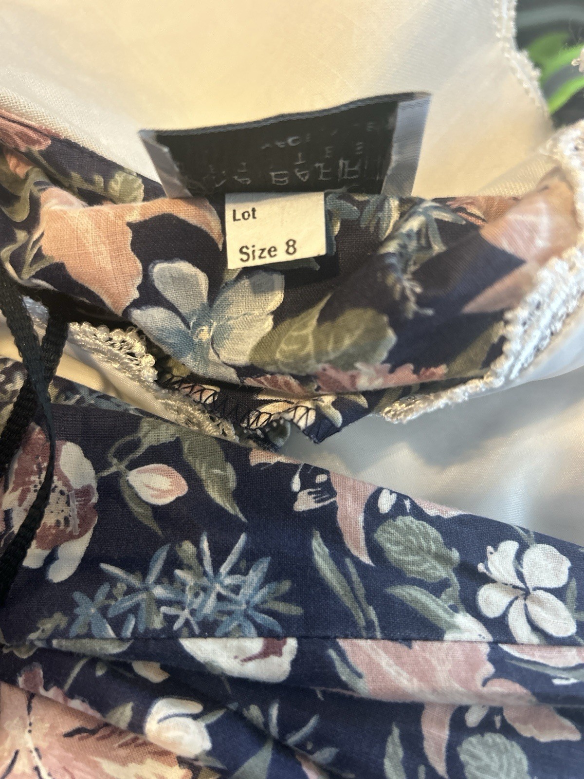 Vtg Tina Barrie Petites Dress Size 8 Floral Lace Collar Cottagecore Prairie USA