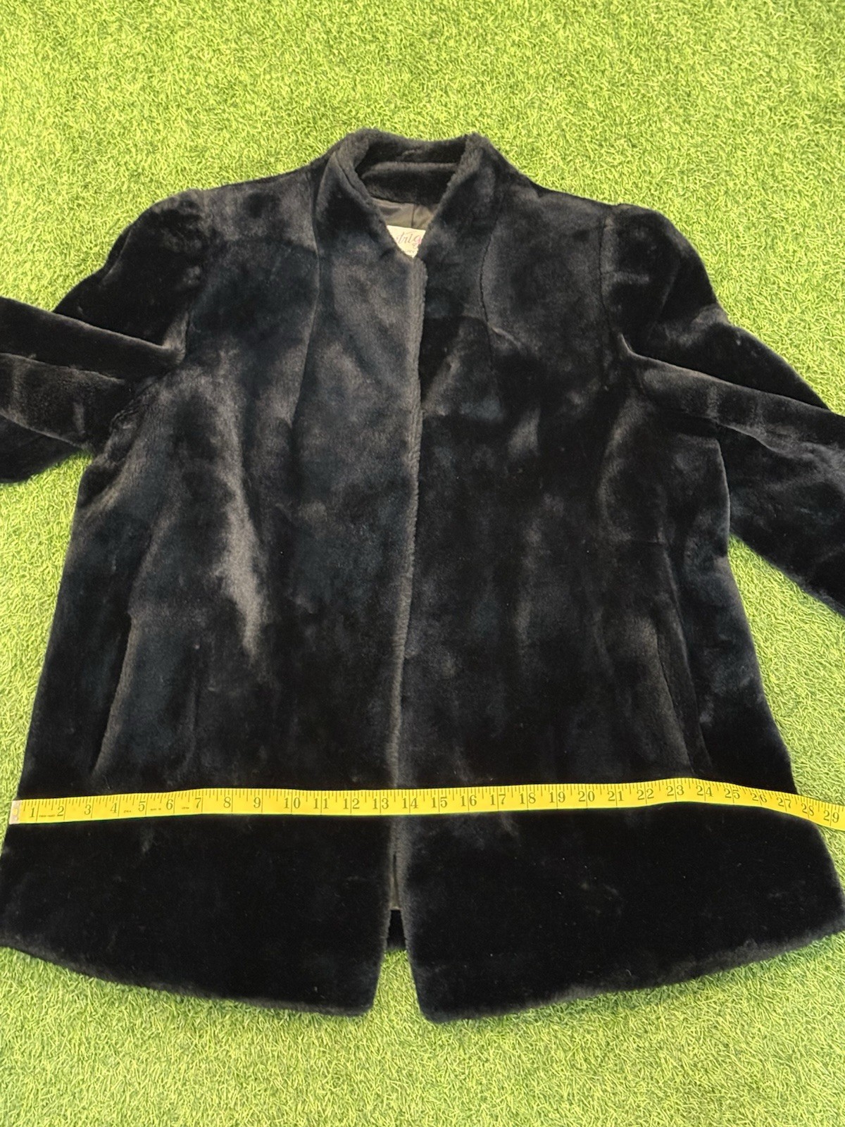 Vintage Intrigue Glenoit Coat Womens XL Black Faux Fur Union Tag USA Mob Wife