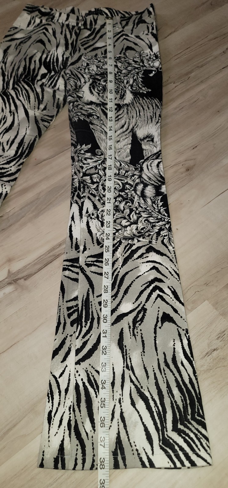 Vintage BEBE Tiger Vintage Black & White Rhinestone Pants – Made in France, S
