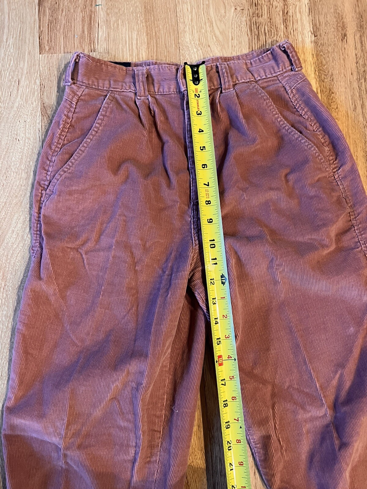 Vintage 1970s 80s Britannia Corduroy High Waisted Mom Hi Rise Pants Rose Pink