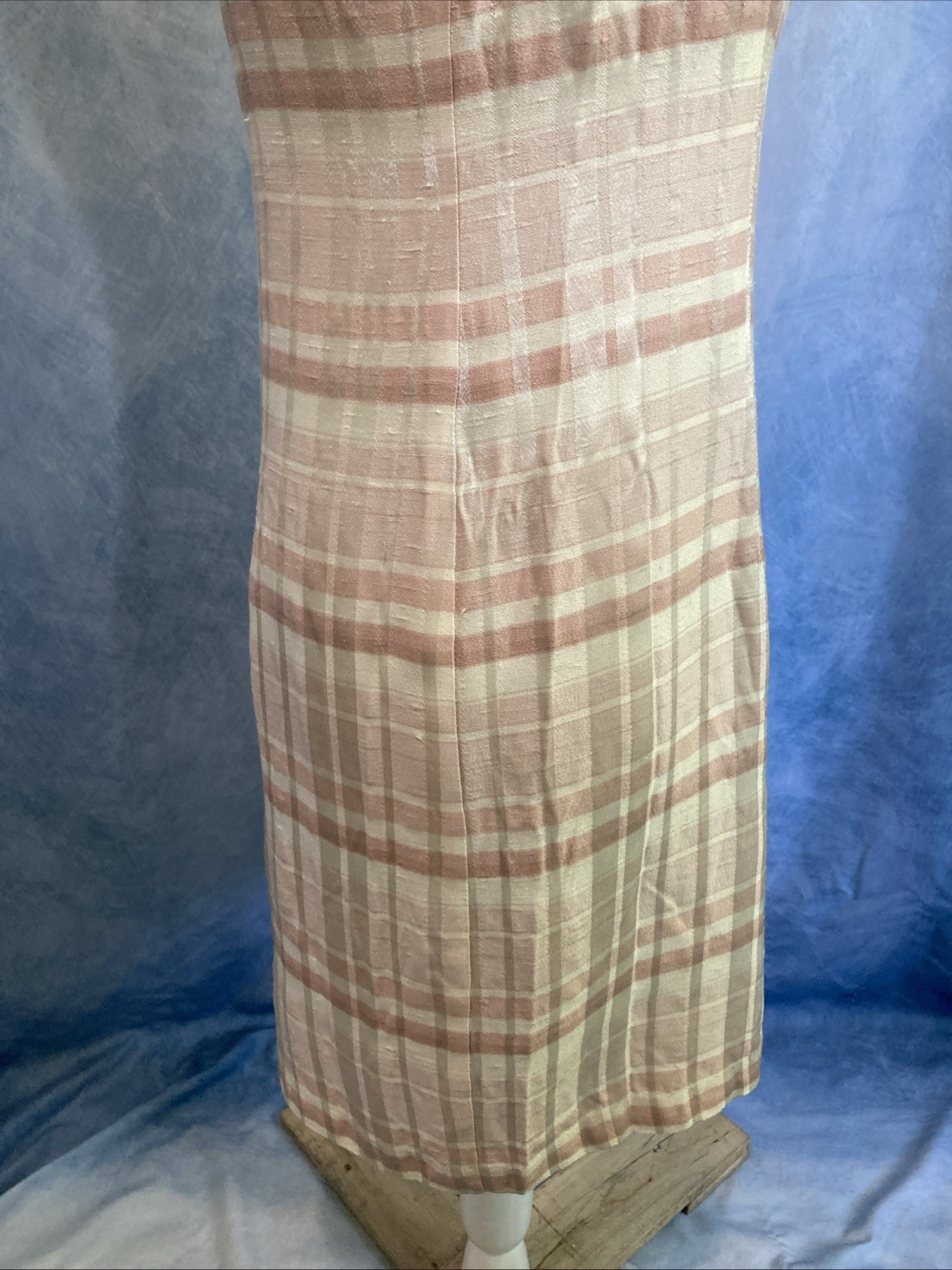 Vtg 90s Does 60s Casual Corner Annex Plaid Shift Dress Petite 8P Pink Mod Retro