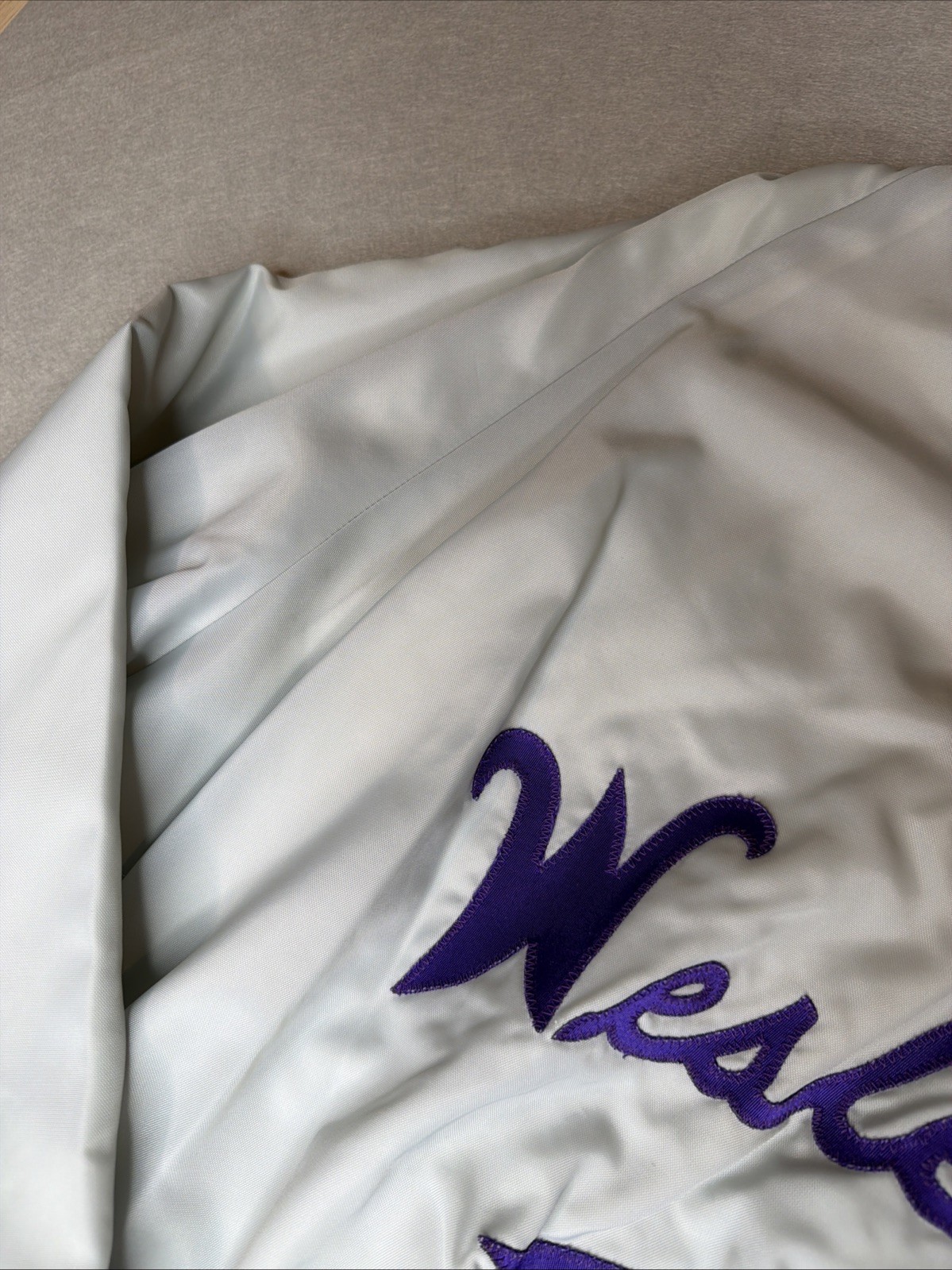 Vintage Wesleyan Sport Pull Over #33 Purple And Silver Size Large