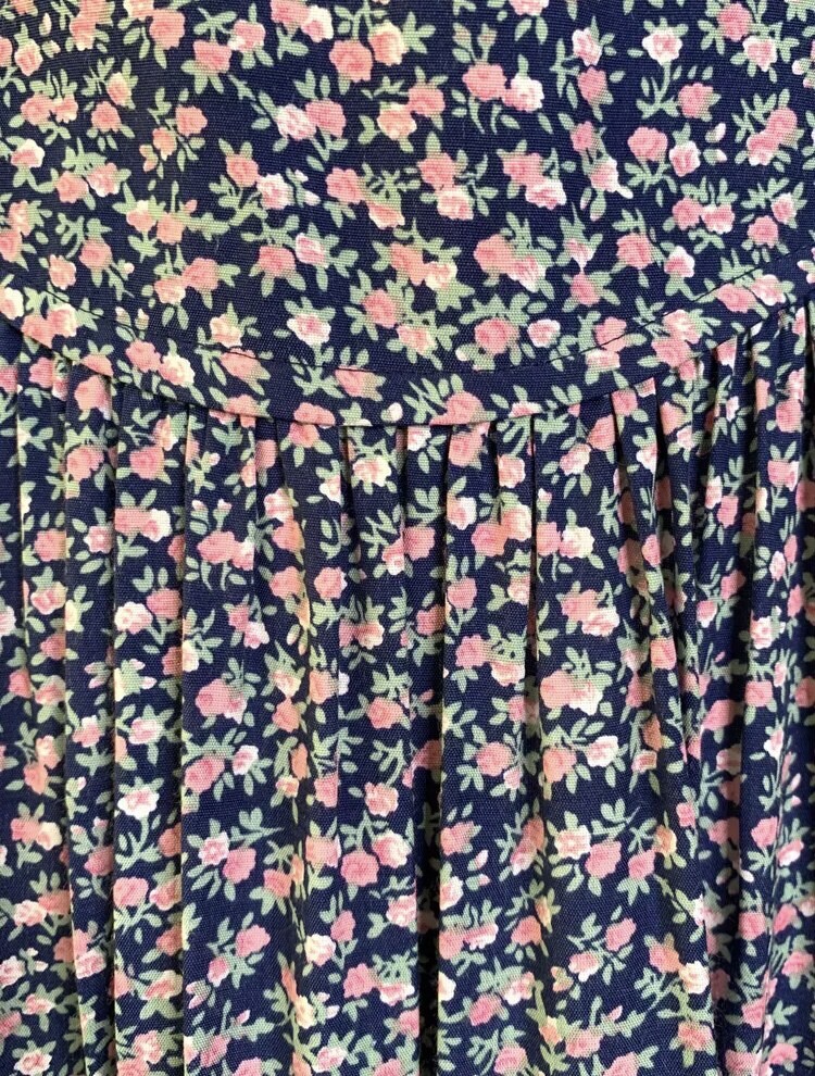 Vintage ‘80s Cottagecore Floral Prairie Dress Grannycore Pink Blue Western Small