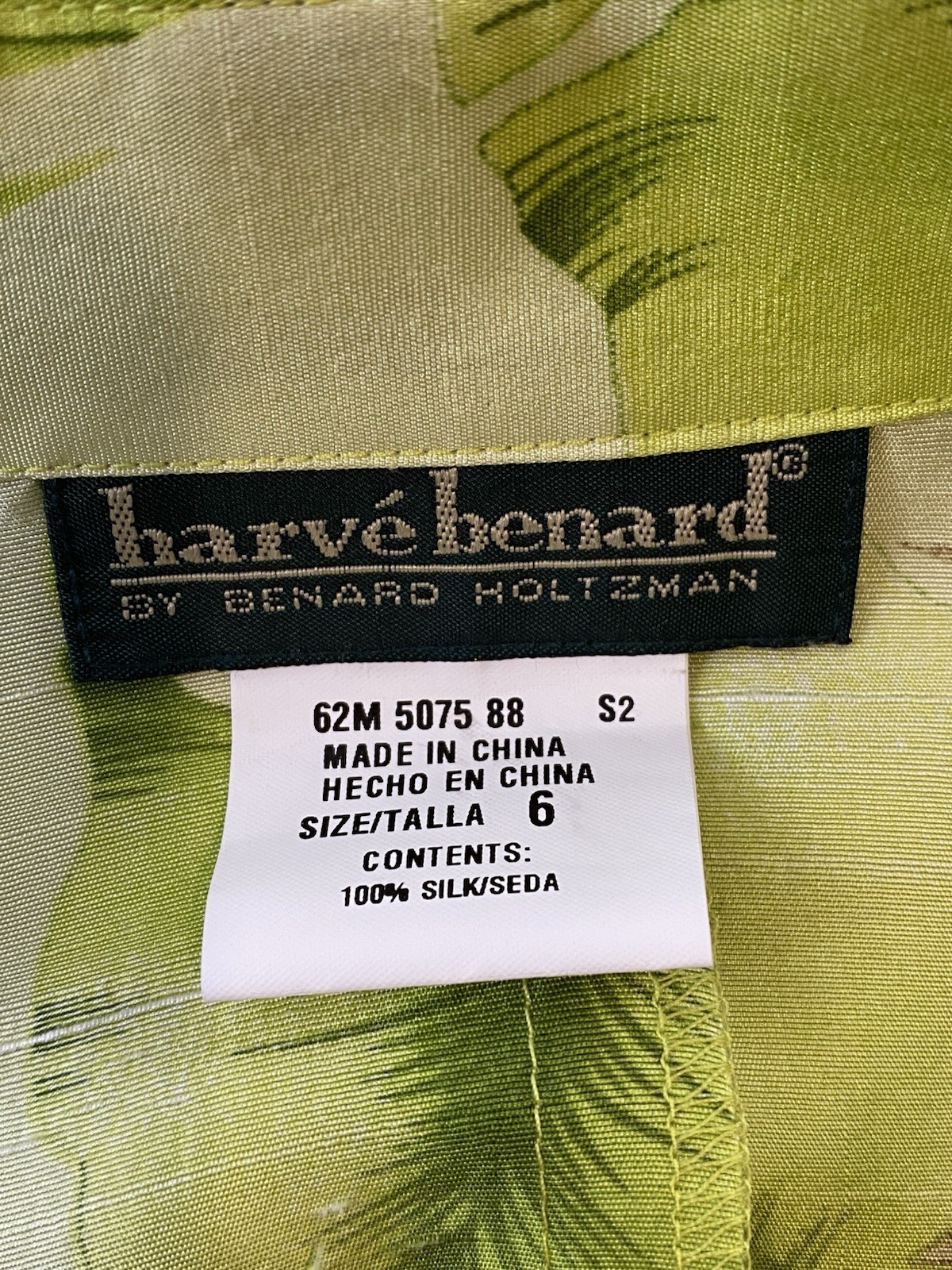 Vintage Harve Benard Womens Tropical Floral 100% Silk Shirt Dress 6 Watercolor