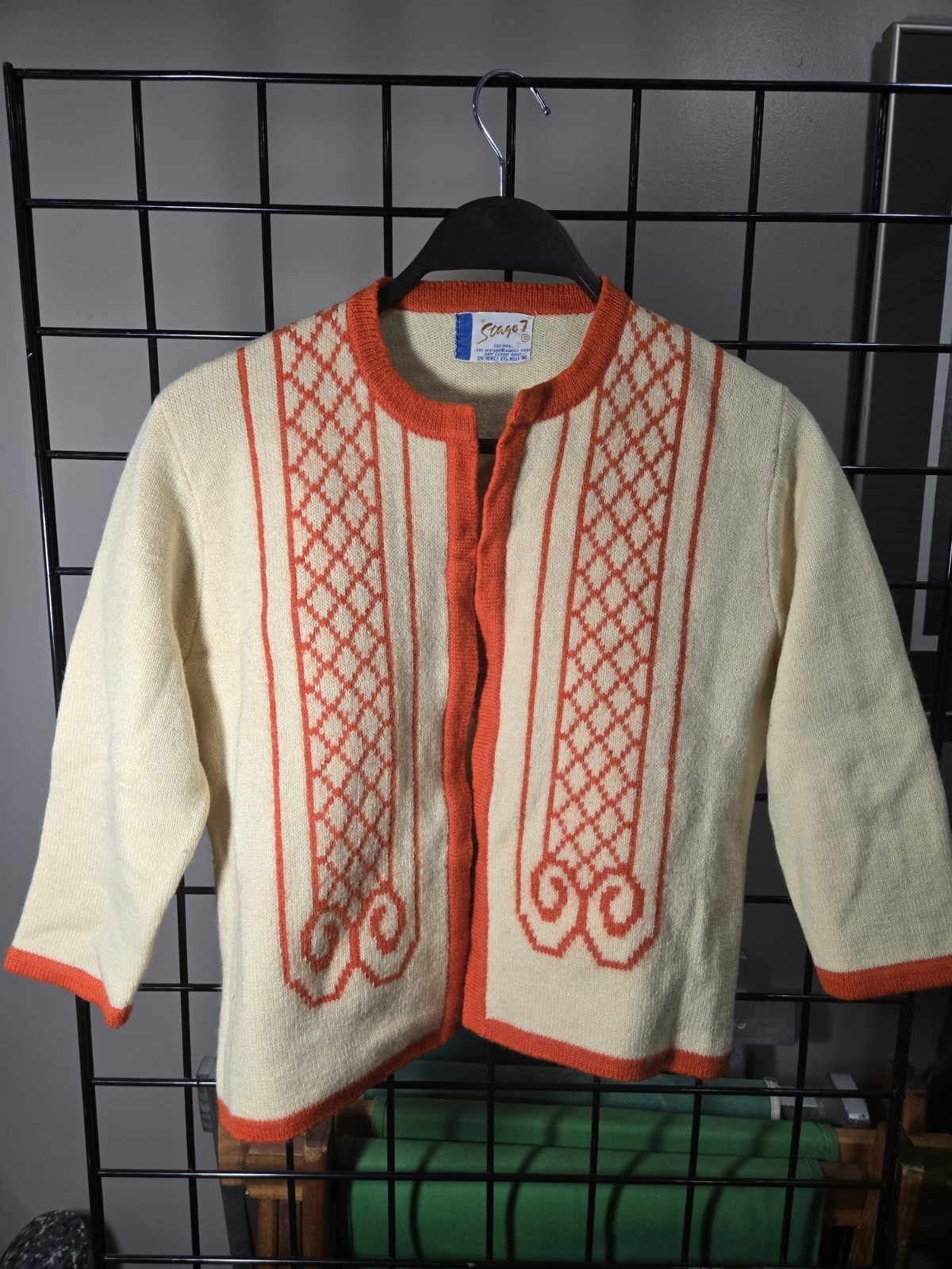 Vintage Stage 7 Cardigan 50s 60s Wool Acrylic Sweater Size Small Womens Rare