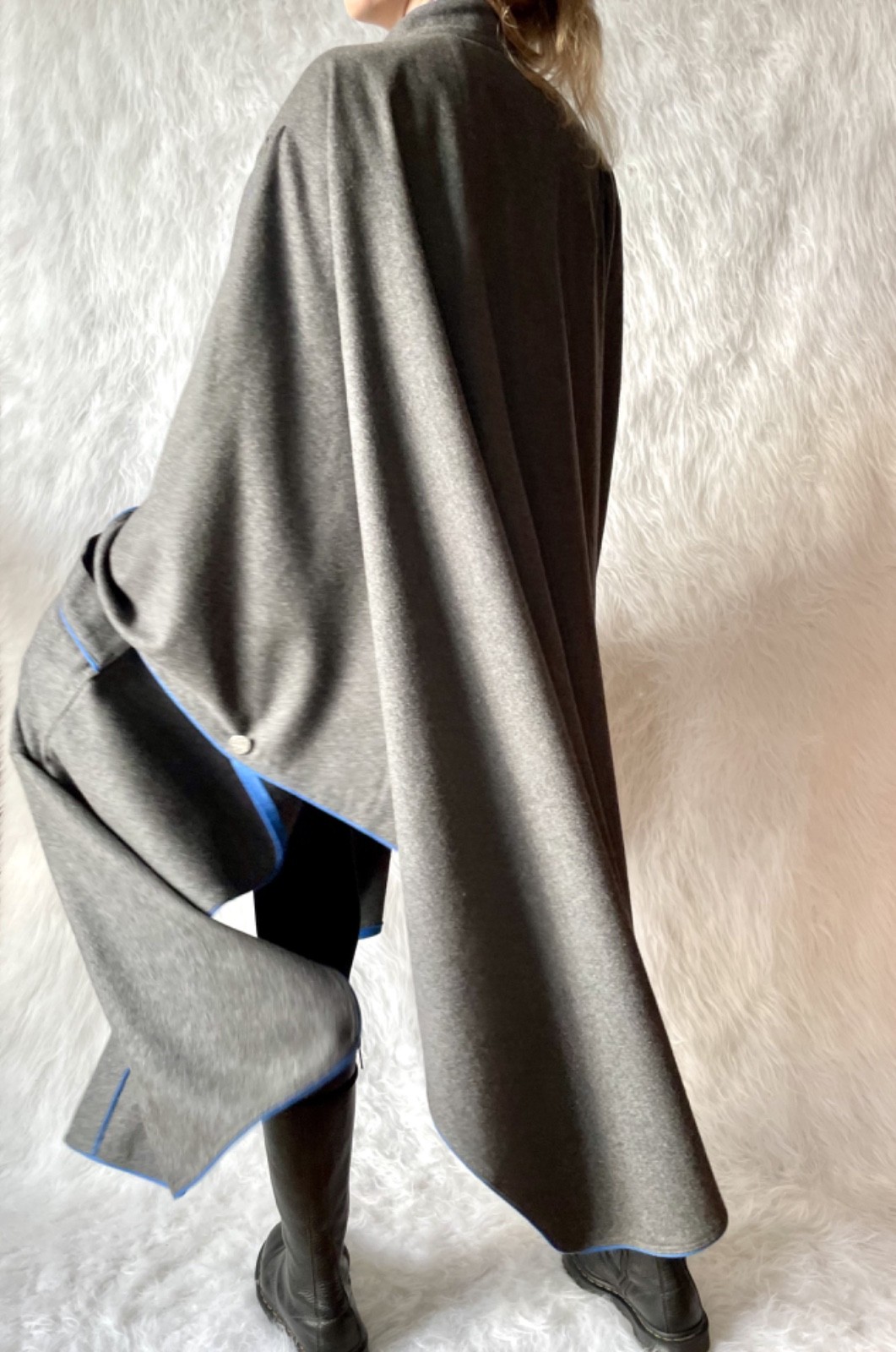 Vintage West Germany Wool Cape Coat | Avant-Garde Oversized Cloak | Minimalism