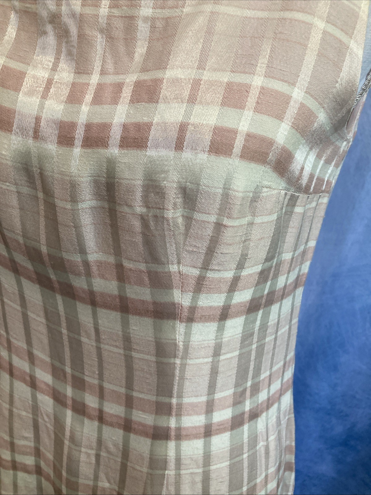 Vtg 90s Does 60s Casual Corner Annex Plaid Shift Dress Petite 8P Pink Mod Retro