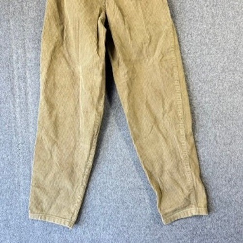 Vintage Bonjour Corduroy Pants Womens 3/4 Tan Khaki High Waisted Pleated Tapered