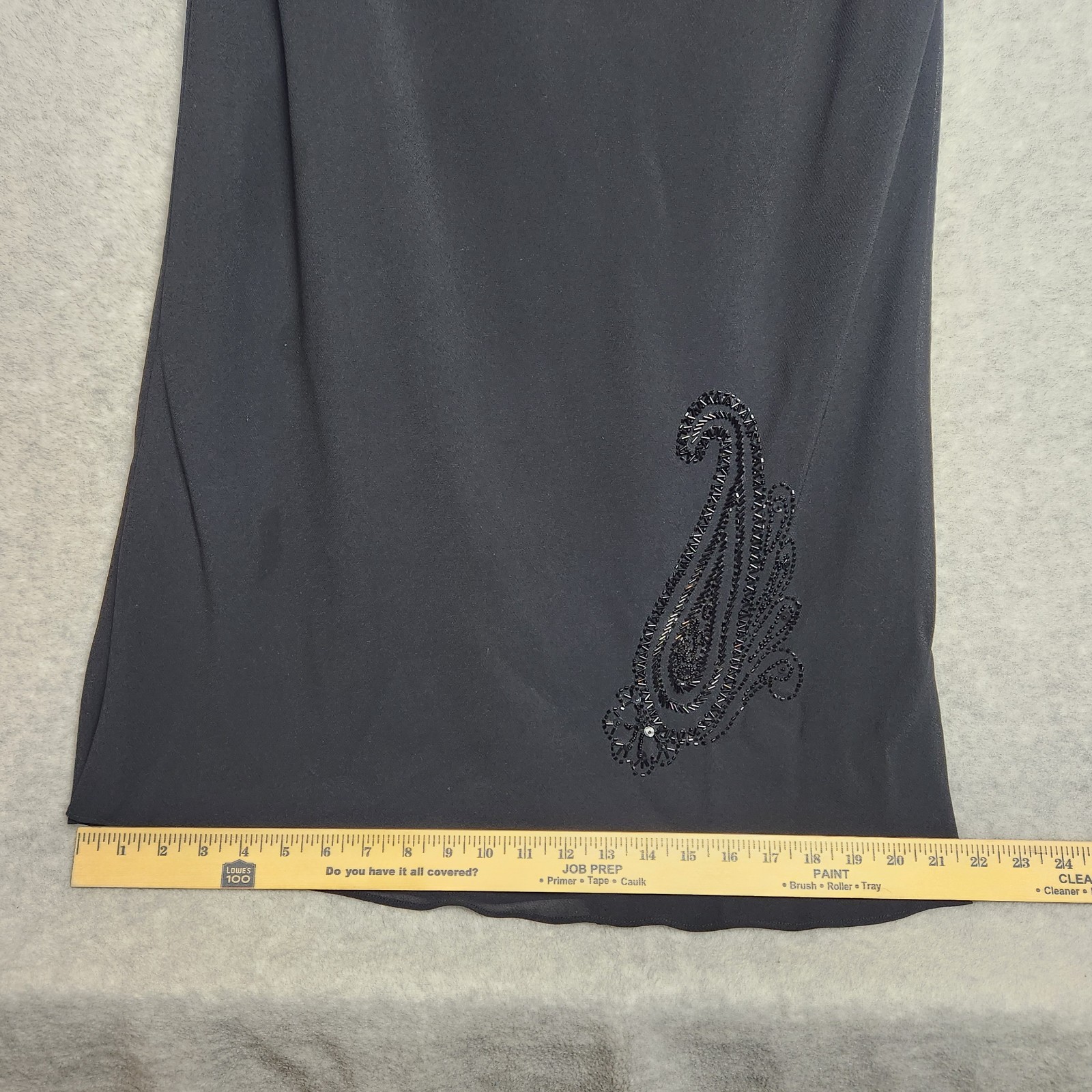 Vtg 90’s Black Beaded Maxi Dress Robbie Bee Scoop back dancing cocktail dressy