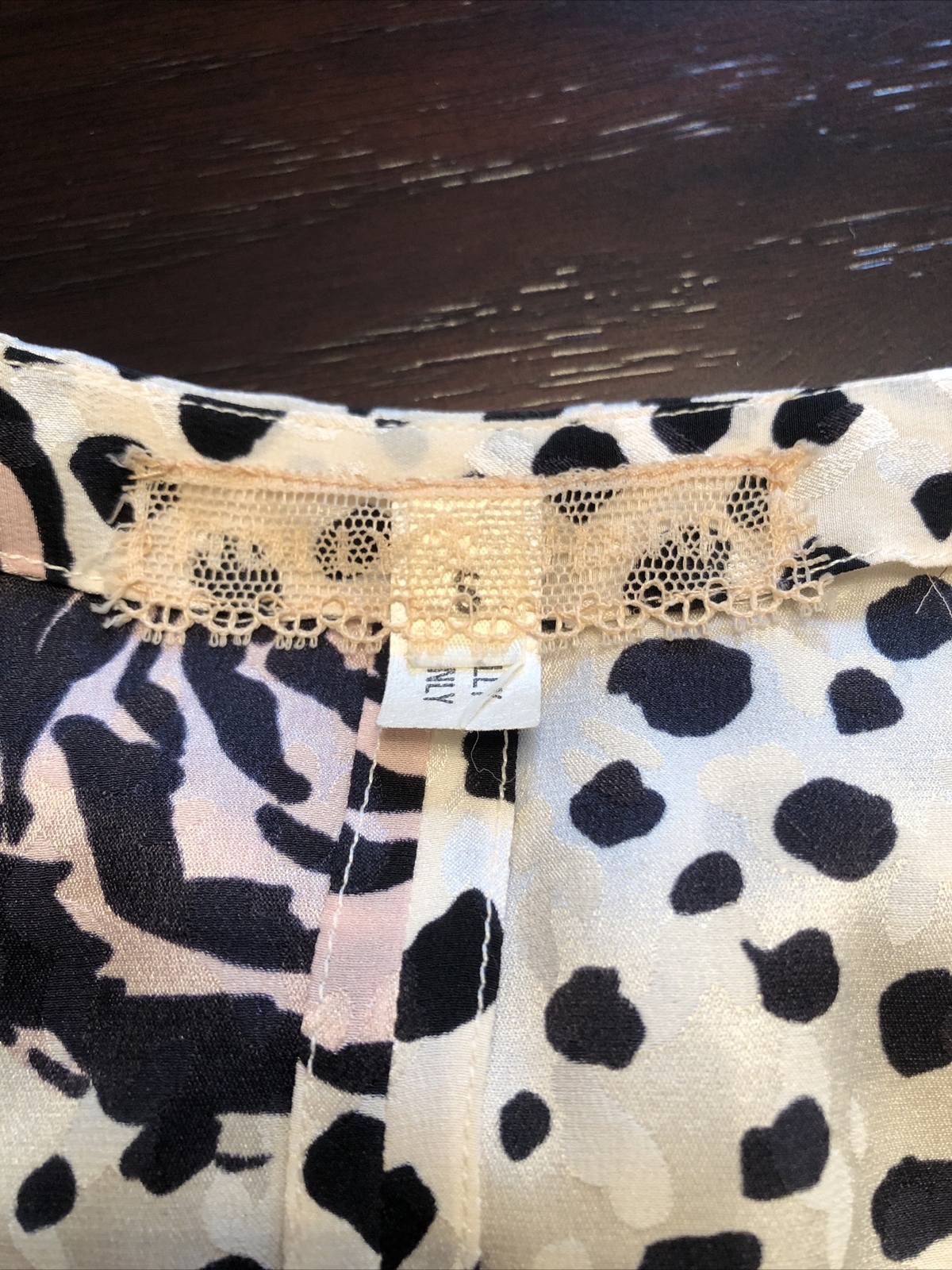 Holly Harp vintage 80s tiered floral & polk dot dress with pussy bow neck sash S