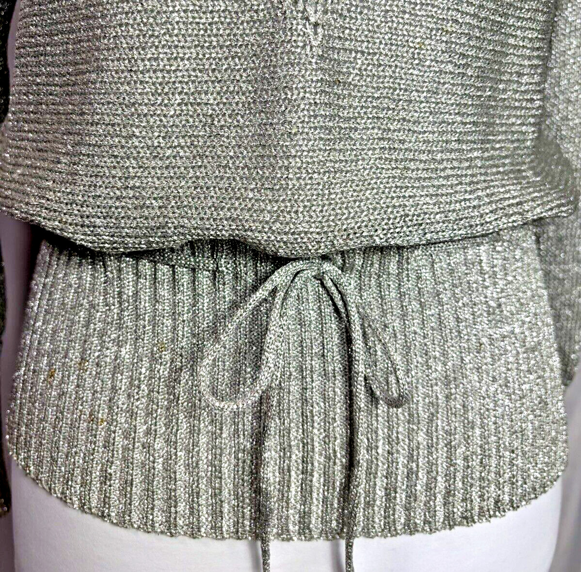 Maretto by Jon Michele Vintage Metallic Knit sweater 70’s Disco