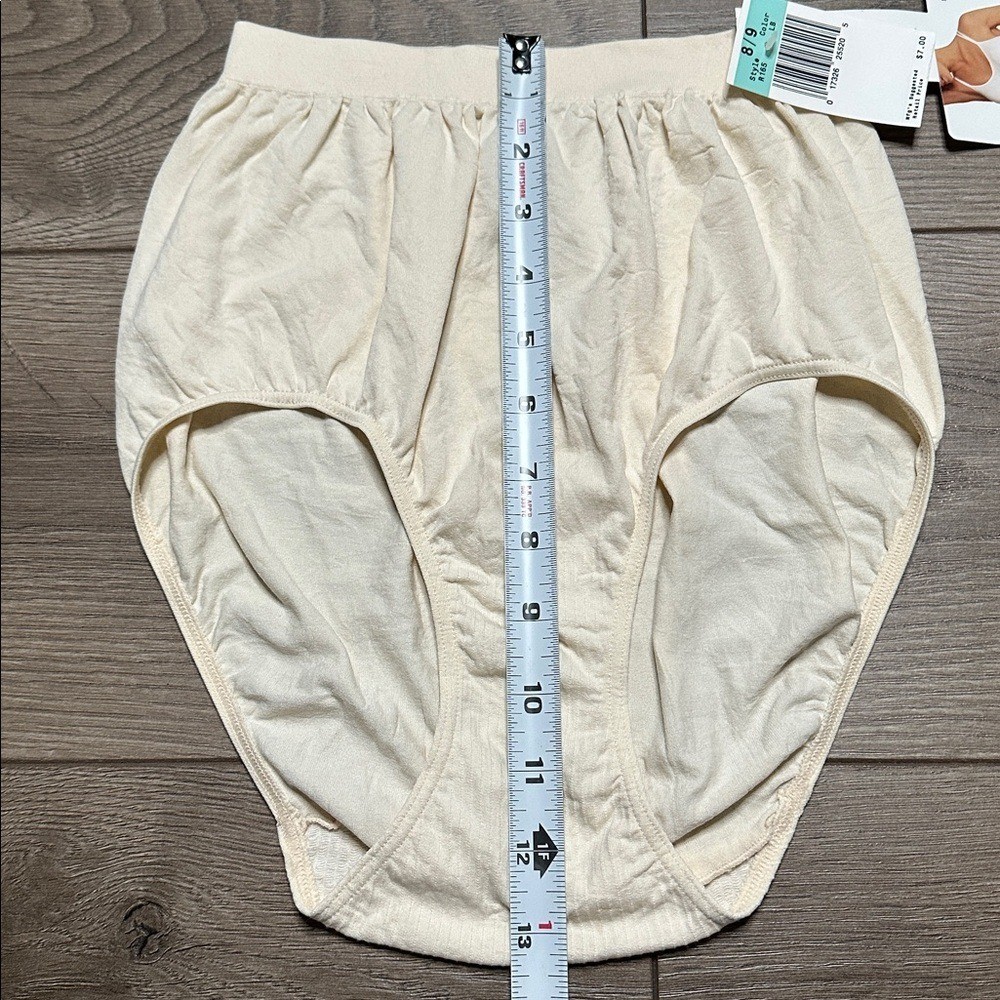 Vintage 90s High Waist Nylon Seamless Brief Panty Beige By Dim Size 8/9
