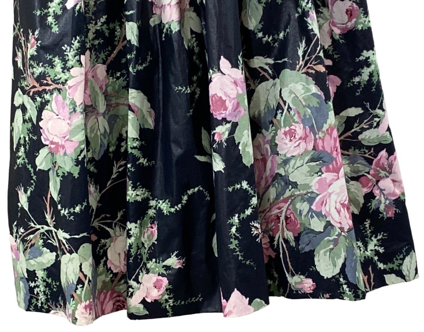 VTG 1980s s.g.gilbert Black Floral Chintz Dress Tulle Underskirt Tea Length Prom