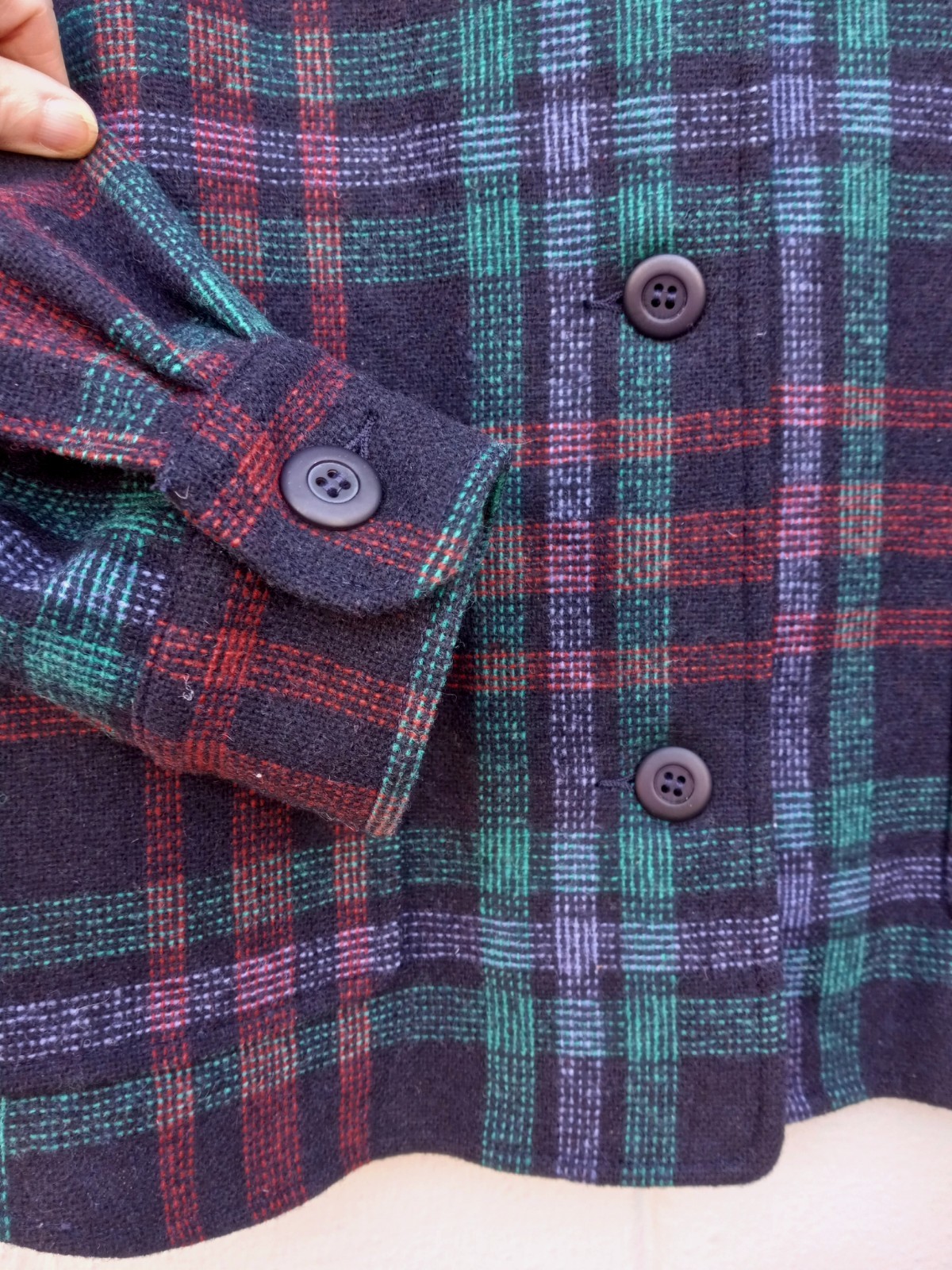Pendleton Women’s Wool Shirt Jacket Button Up Long Sleeve Plaid #203 SZ M 49er