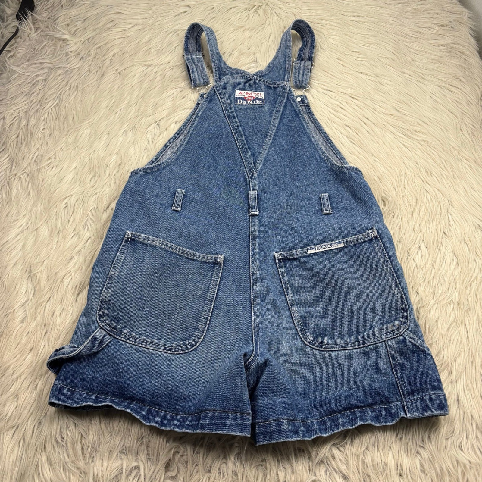 Vintage 90’s No Excuses Jeans Women’s M Denim Short Overalls Shortalls Western