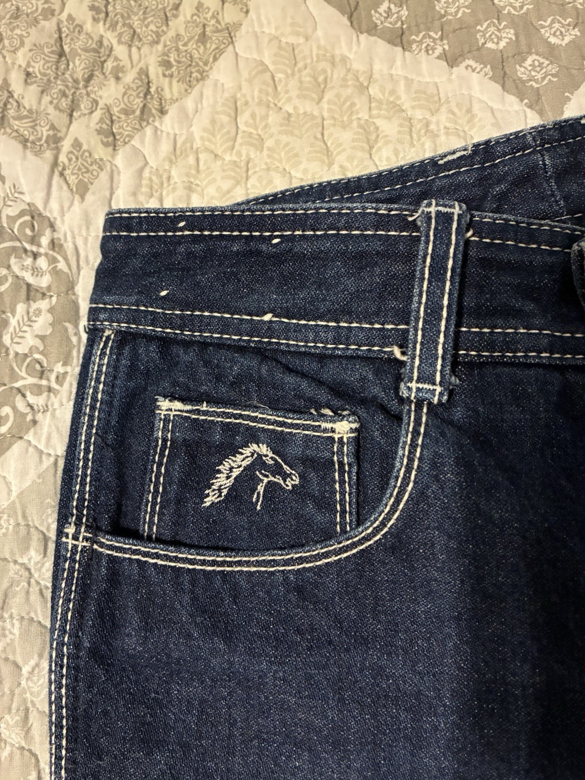 Vintage Jordache Dark Wash Jeans W/Horse Head Logo White Stitch Women’s Size 27