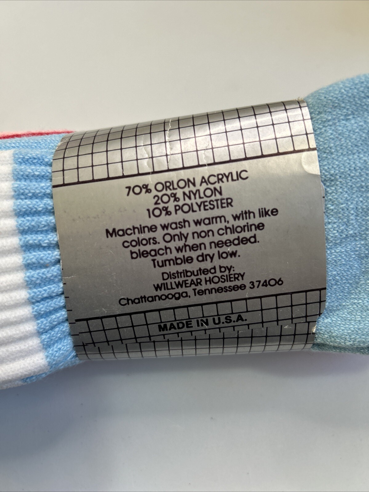 3 Pack! VTG Crew Sport Socks Multi- Color Acrylic Nylon 80’s 9-11 USA Made