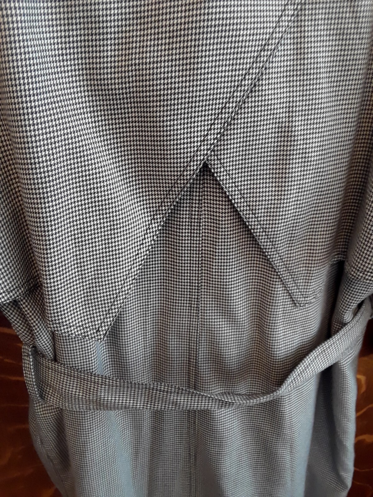 Vtg. 80s J. Gallery Midi Black And White Plaid Rain/winter Woman’s Coat Sz.7/8