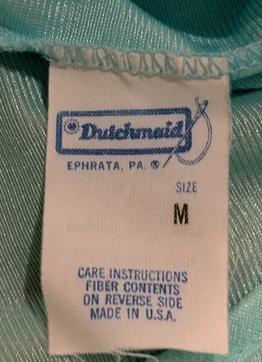 Vtg Dutchmaid Short Nightie Sz M Bright Blue Sweet Innocent Lace & Ruffle