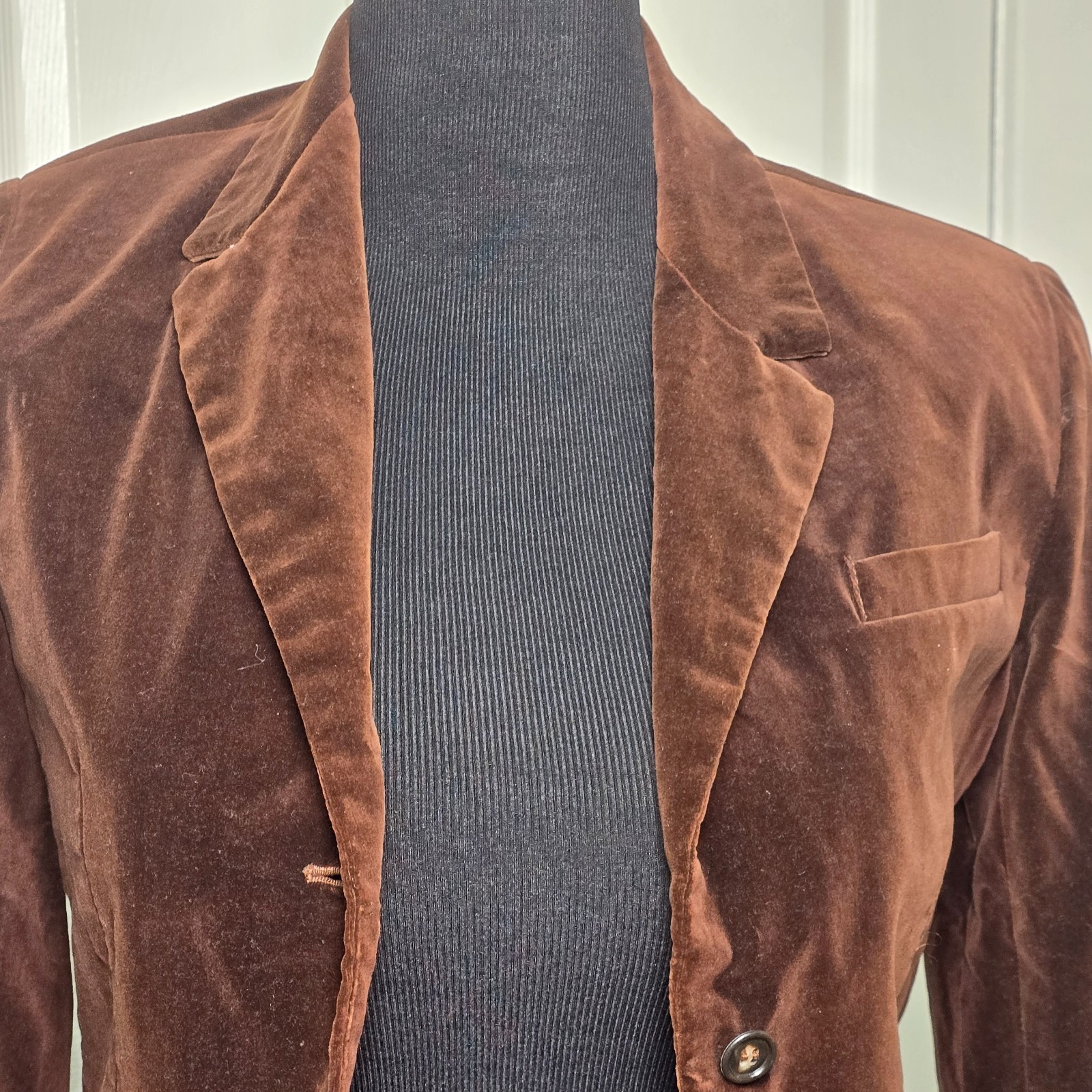 Vintage Prestige of Boston Brown Cotton Velvet Blazer Jacket Women’s Size 8