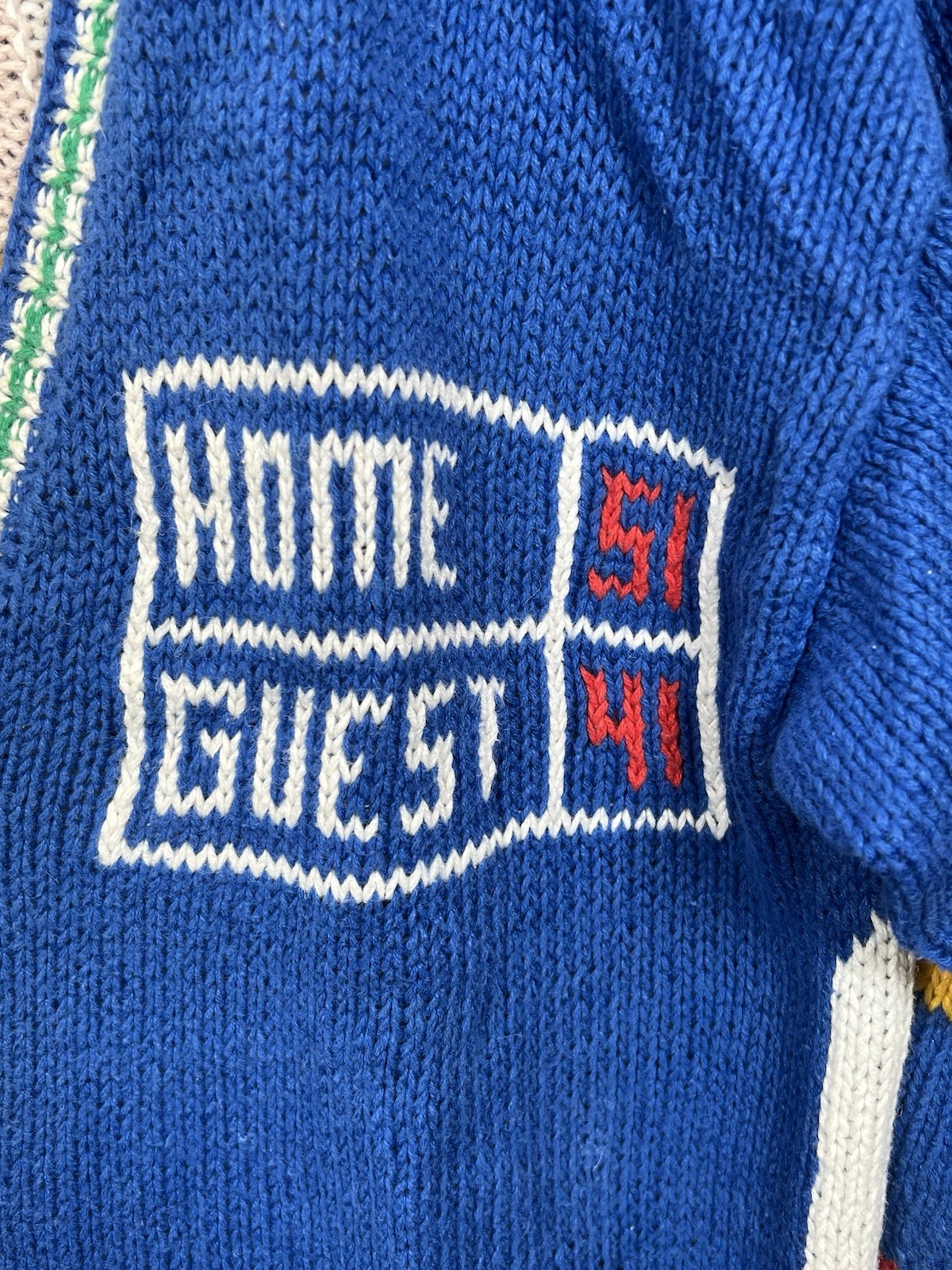 Vtg Belle Pointe Sz Large Basketball Cheer Cardigan Grandma Sweater Teacher