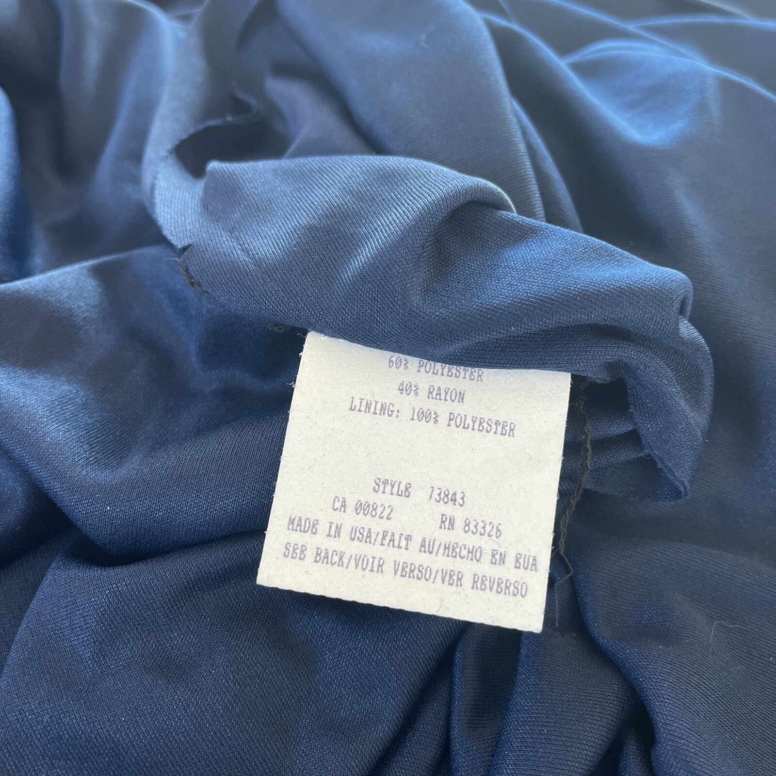 EN FRANCAIS By Huey Waltzer For Saks Fifth Avenue VTg 80’s Dress Blue Size 24
