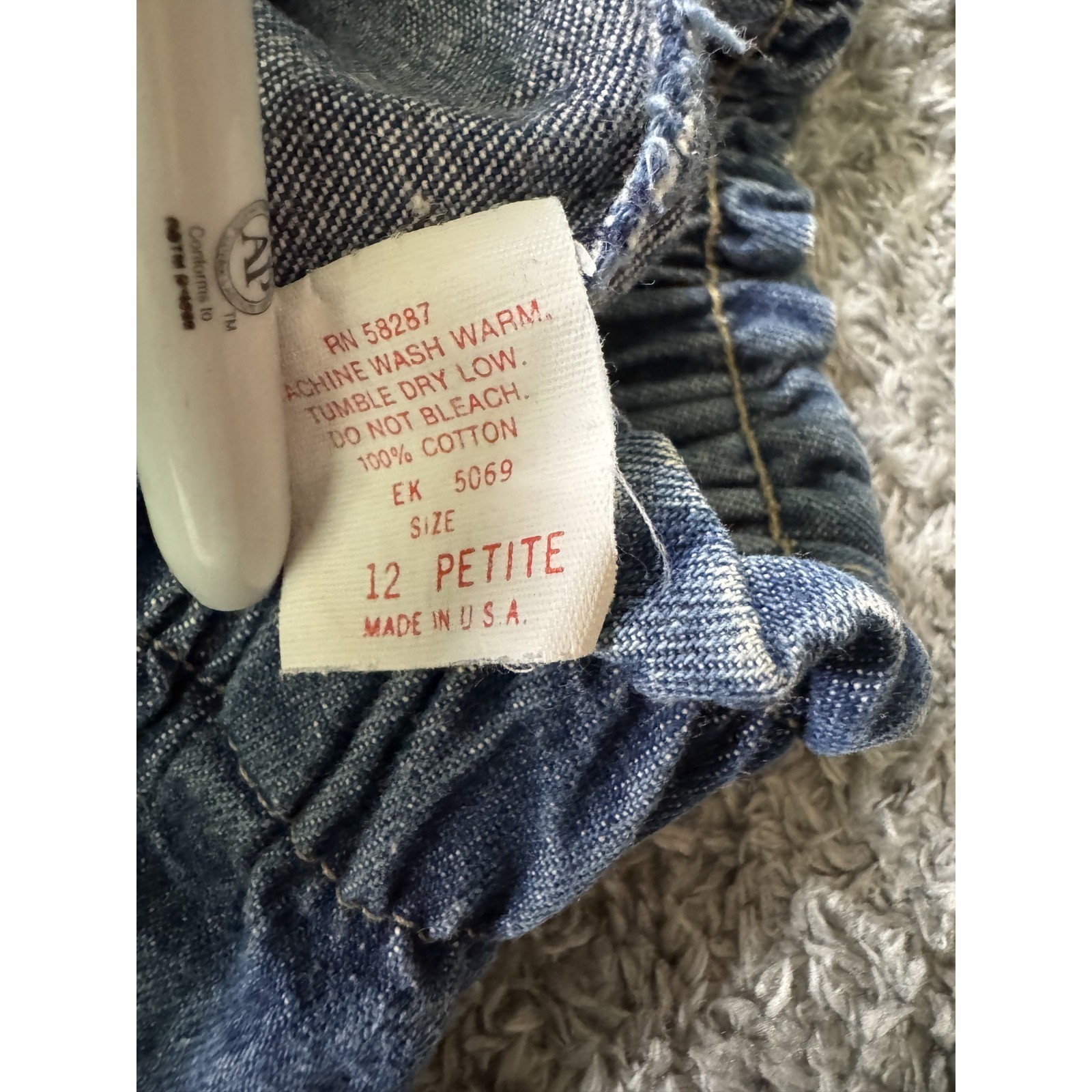 Vintage RN 58287 High Waisted Mom Jeans 12 Petite Blue Elastic Waist Cotton