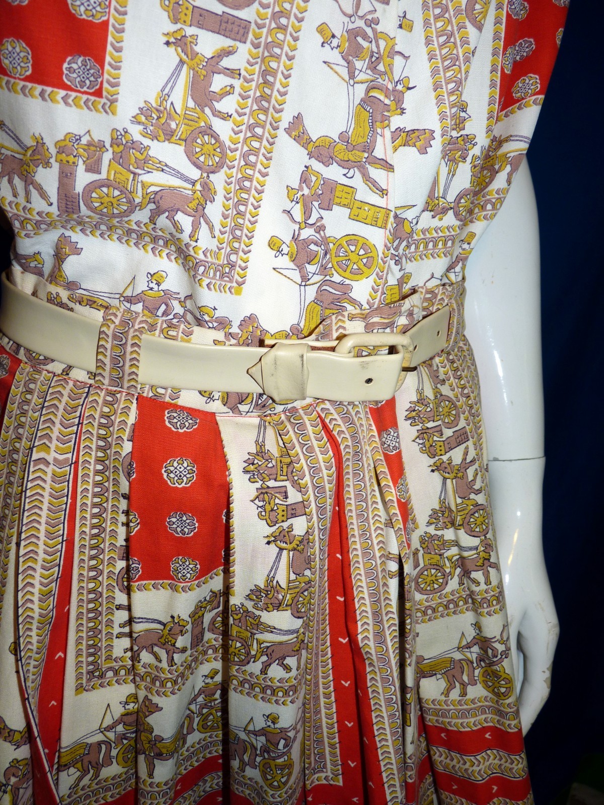1950s Art Mor Novelty Print Dress Sony Pictures Hollywood Costume Bust 38″ Large