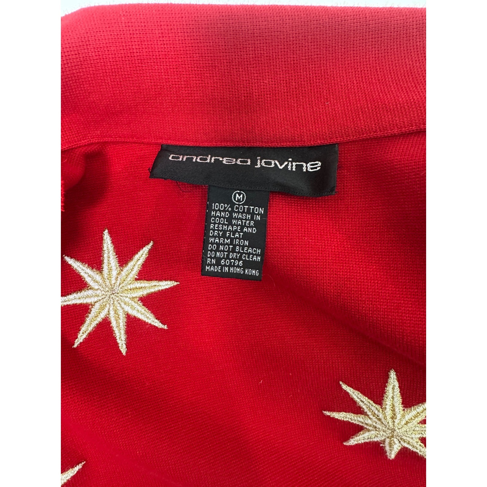 Vintage Andrea Jovine 80s Dress Jacket Set Red Gold Star Embroidery Western Glam