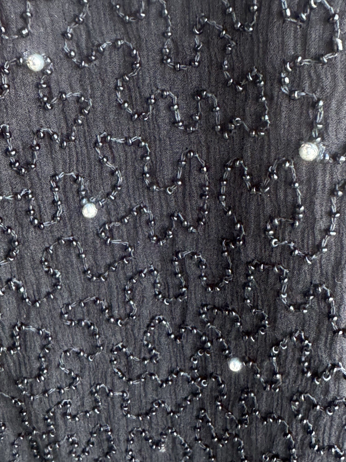 Vintage SWEELO Pure Silk Hand Beaded Sequin Black Evening Jacket Women’s S/M