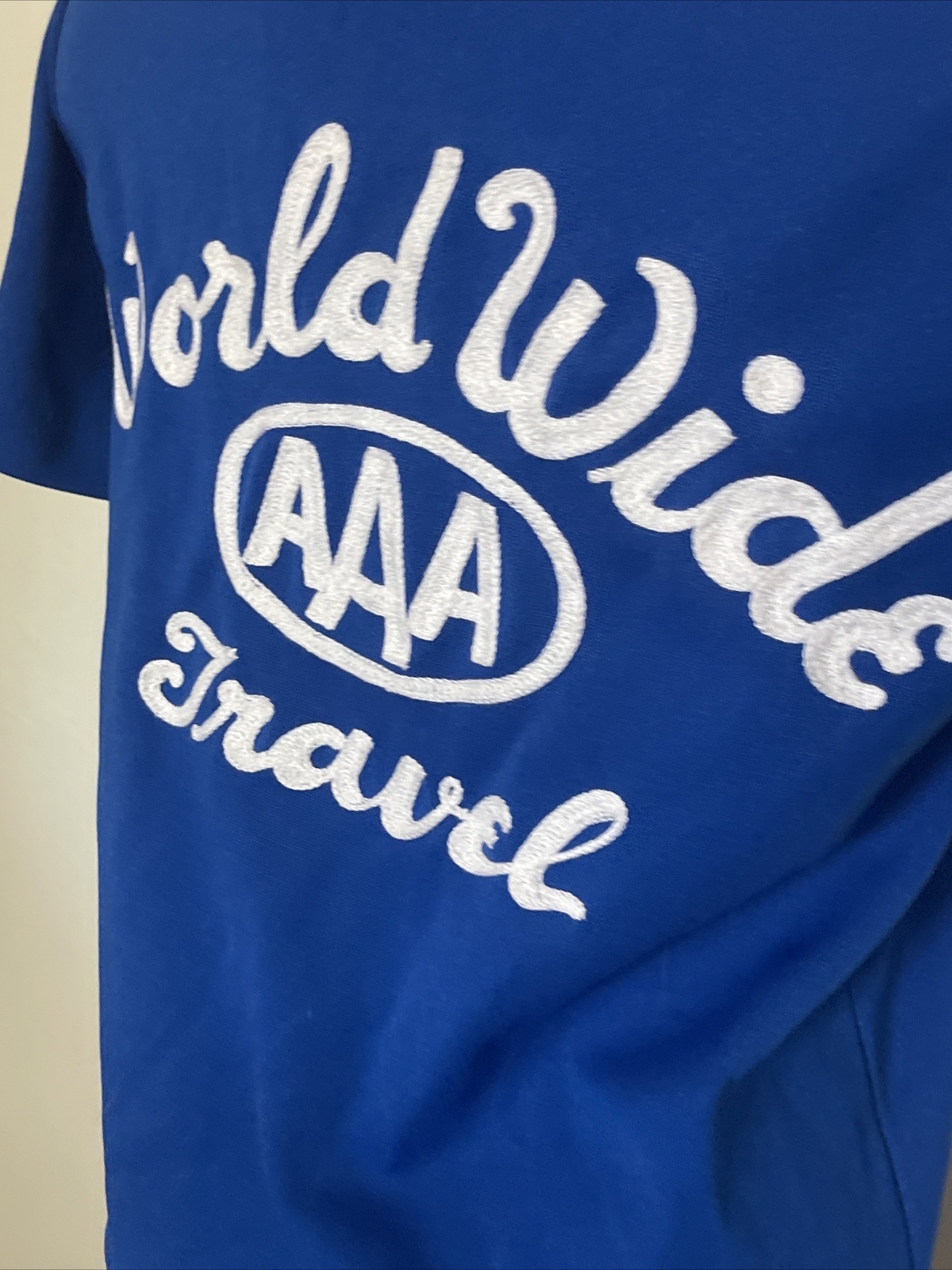 Vintage 60s Angeltown California Bowling Shirt Triple-A Worldwide Travel AAA szM