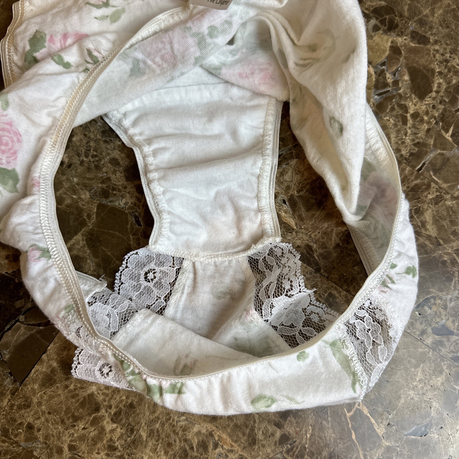 NWOT VTG 80s 90s Floral Coquette Sissy Bikini string lacy panties Kawaii Sz M!!