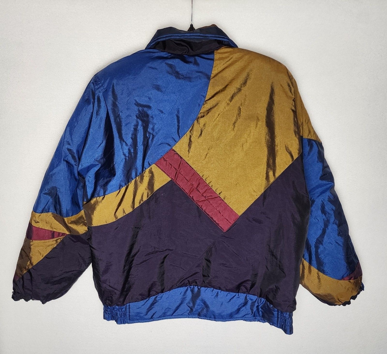 VTG Andy Johns Windbreaker Jacket Colorblock Jewel Tones Retro 80s Womens Medium