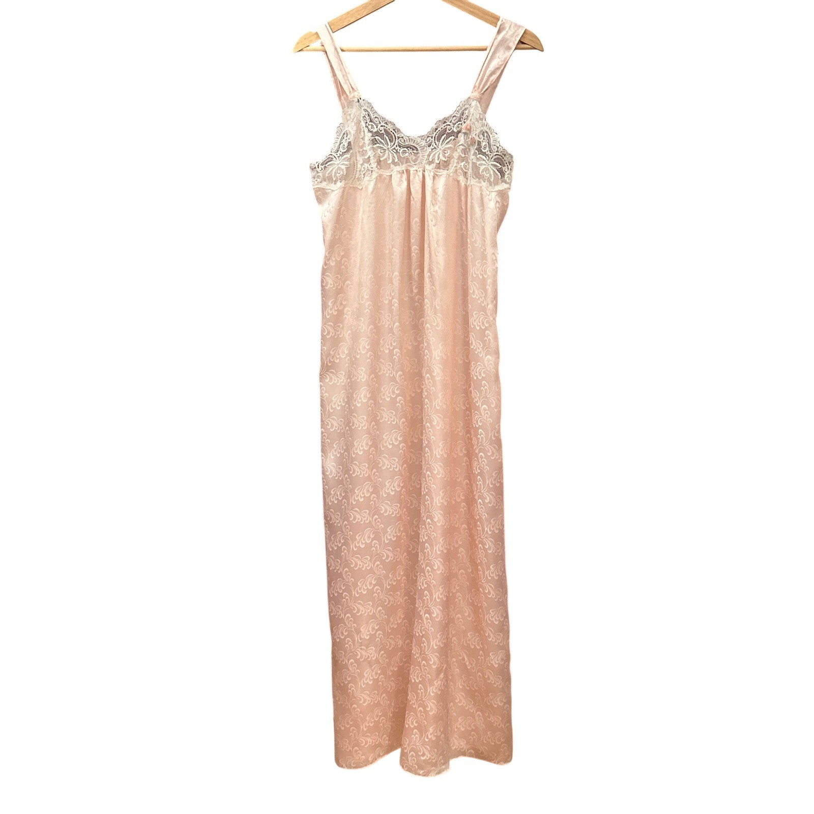 Vintage Cabernet Nightgown Pink Satin Lace Coquette Regencycore Romantic XS