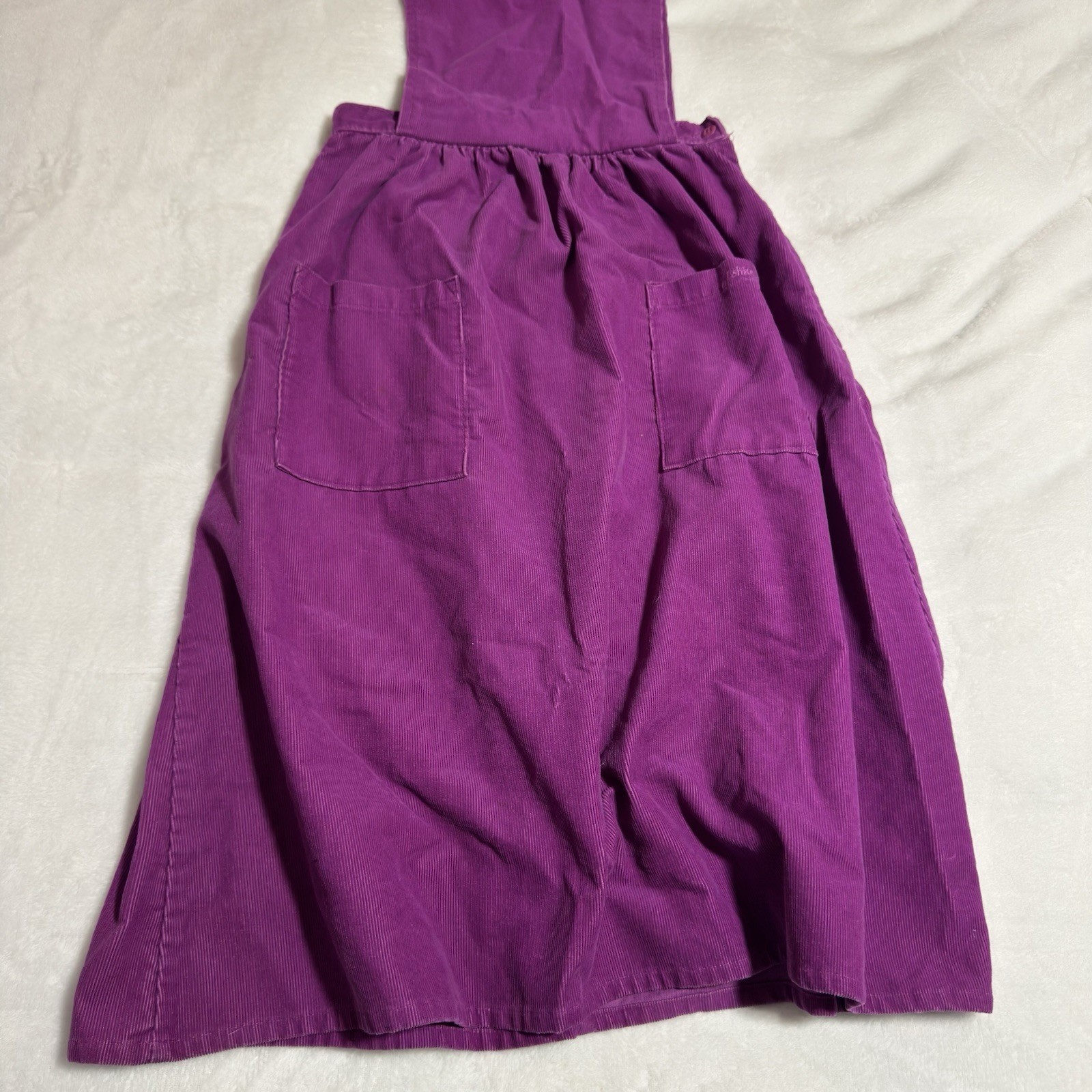 Vintage OshKosh Bgosh Purple Corduroy Pinafore Jumper Dress Midi 9 Cottagecore