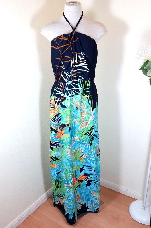 Vintage McInerny Mc Inerny Tube Sexy Slits Long Hawaiian Dress M 7 8