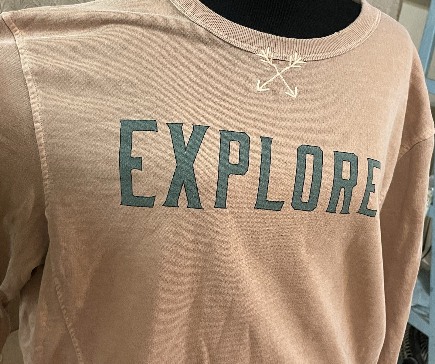 KJP Arrow Knit Crew Explore Sweatshirt Men’s Large 100% Cotton New England USA