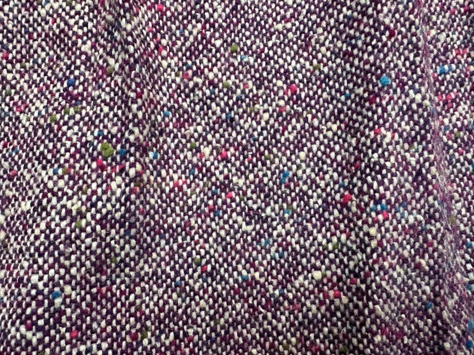 Vintage 1970s Purple and White Tweed Pleated Skirt Country Set