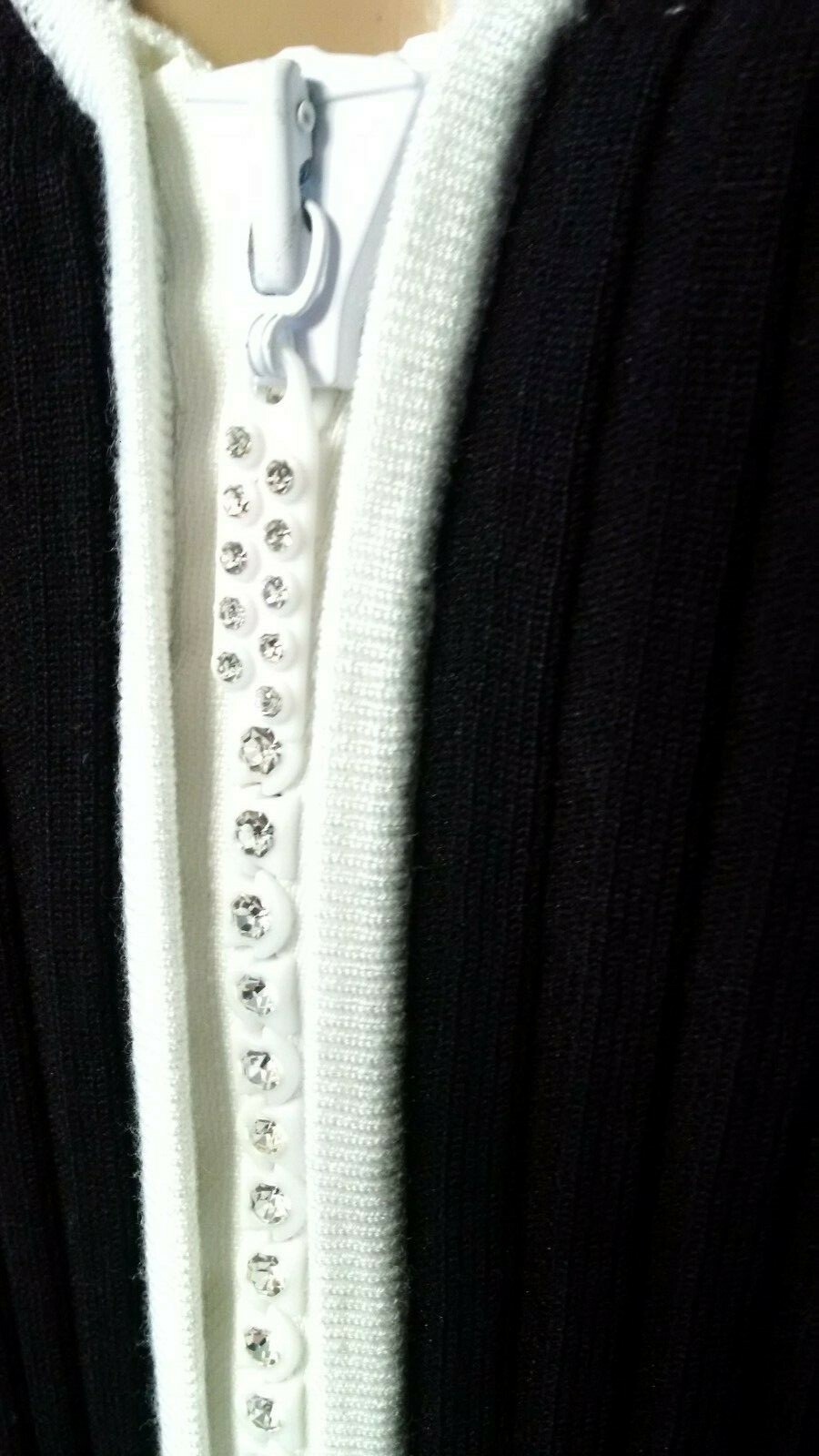 Zip-Front Short Sleeve Sparkle Sweater