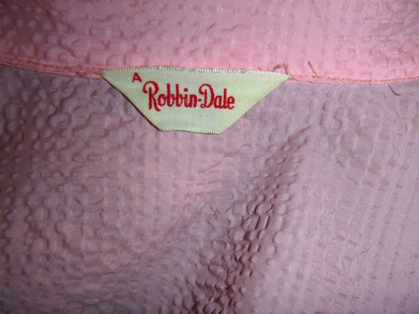 Vtg 40s 50s Robbin Dale Pink Textured Waitress Uniform Dress VOLUP Sz XL/XXL