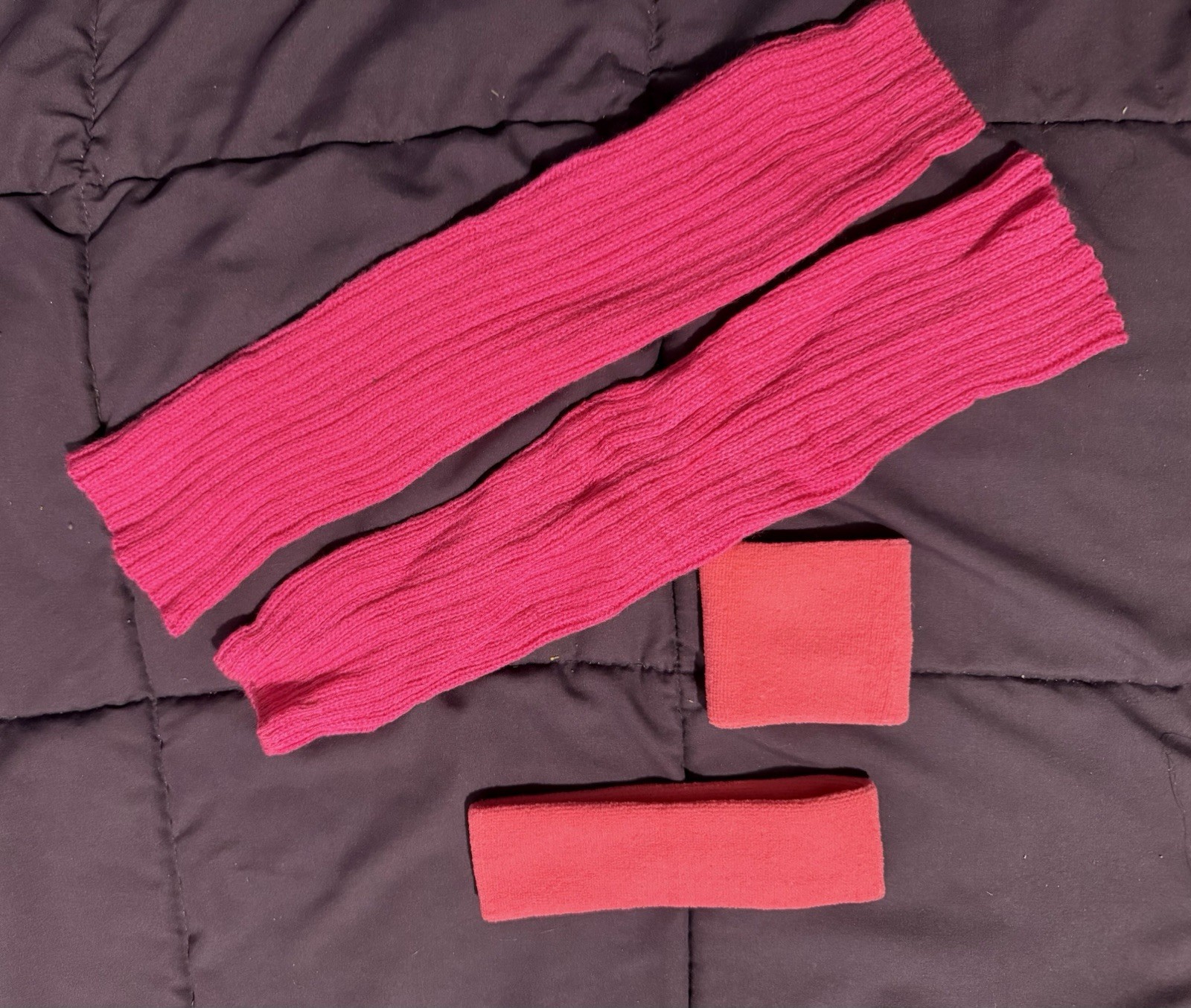 Vintage 80’s Hot Pink Leg Warners, Headband And Sweat Band Cos Play
