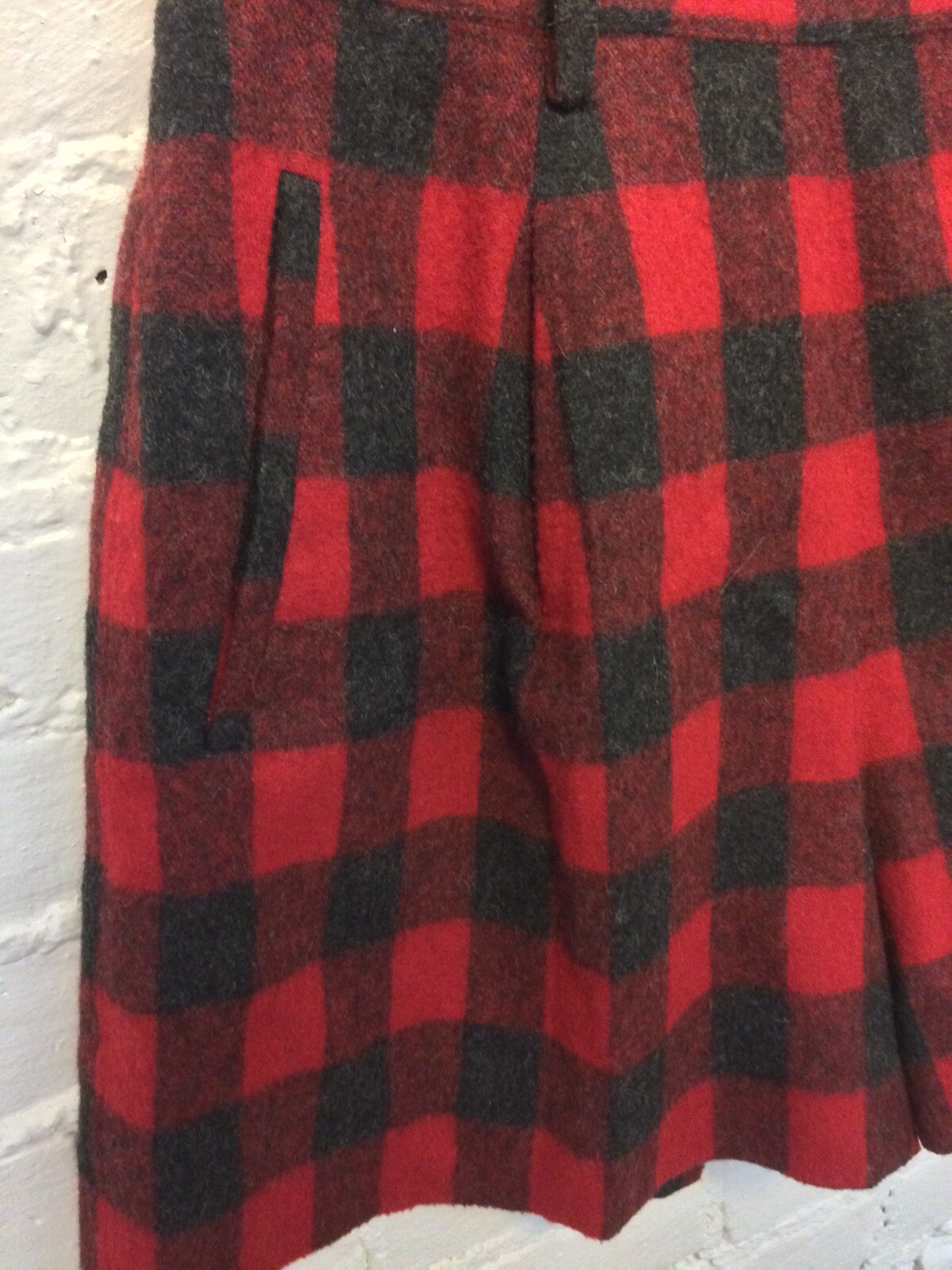 The Limited VTG 80s high waist shorts red check wool size 4 New Wave