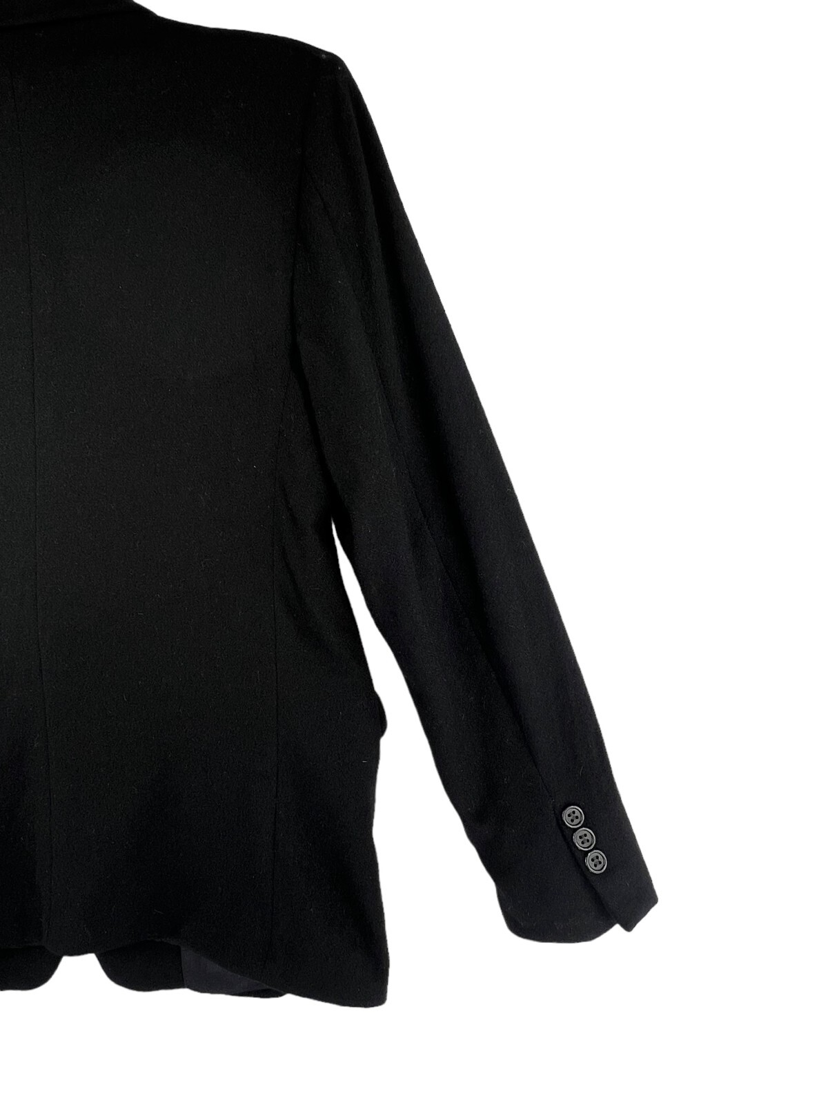 VTG Bretton Place Women Size Blazer Black 3 Pocket Notched Lapel Wool