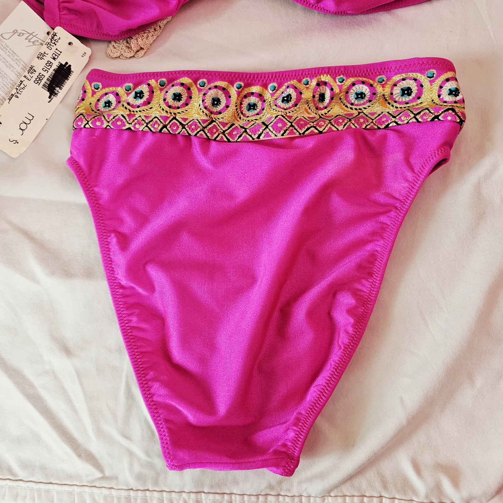 Vintage NWT 90’s Gottex Pink High Cut Bikini Strapless Swimsuit Set Sz 6