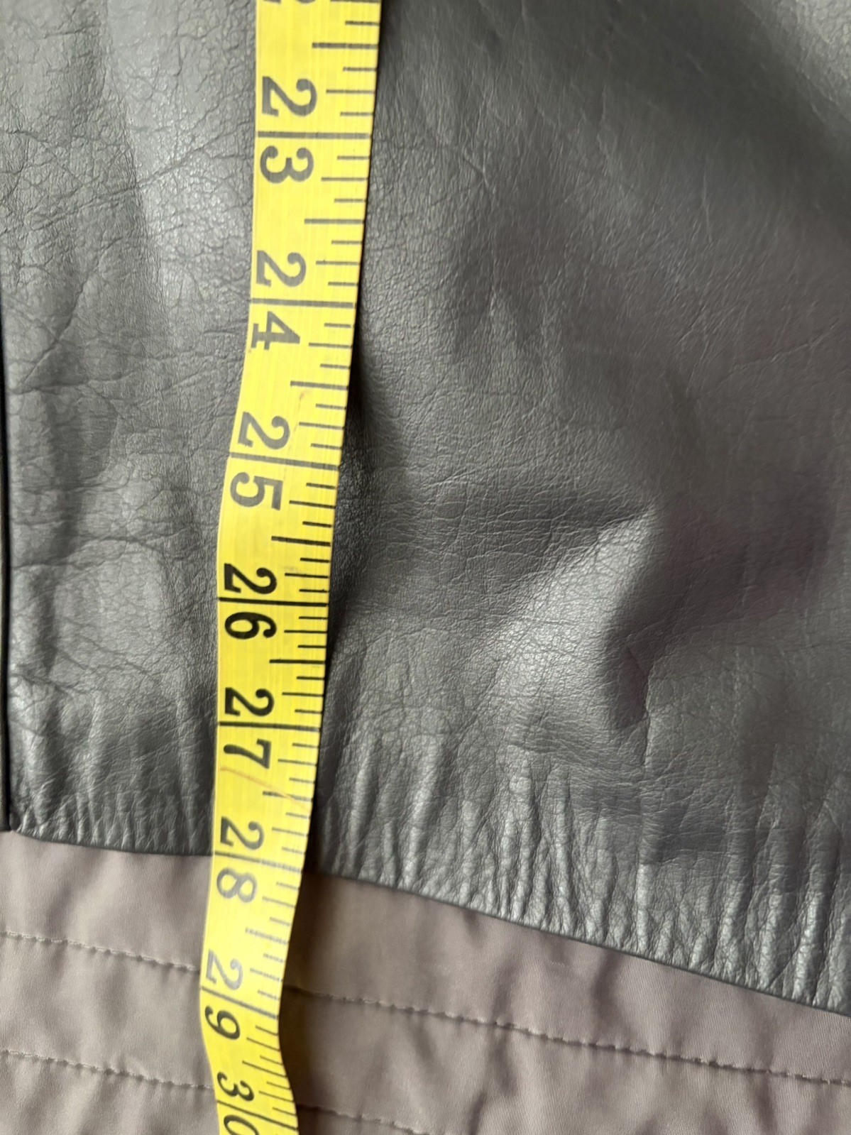 Vintage 80S Cj Todd Saks Fifth Gray Retro Pencil Mid Leather Skirt Edgy Grunge