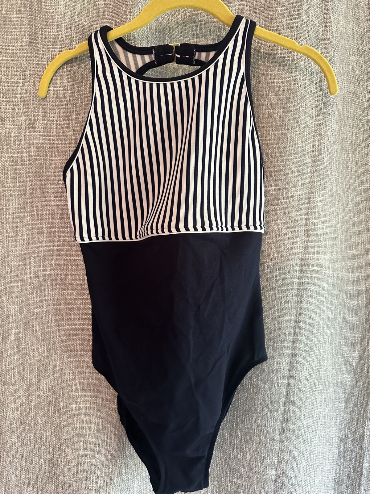 vintage cole of california swimsuit Navy White Stripe Sz 10