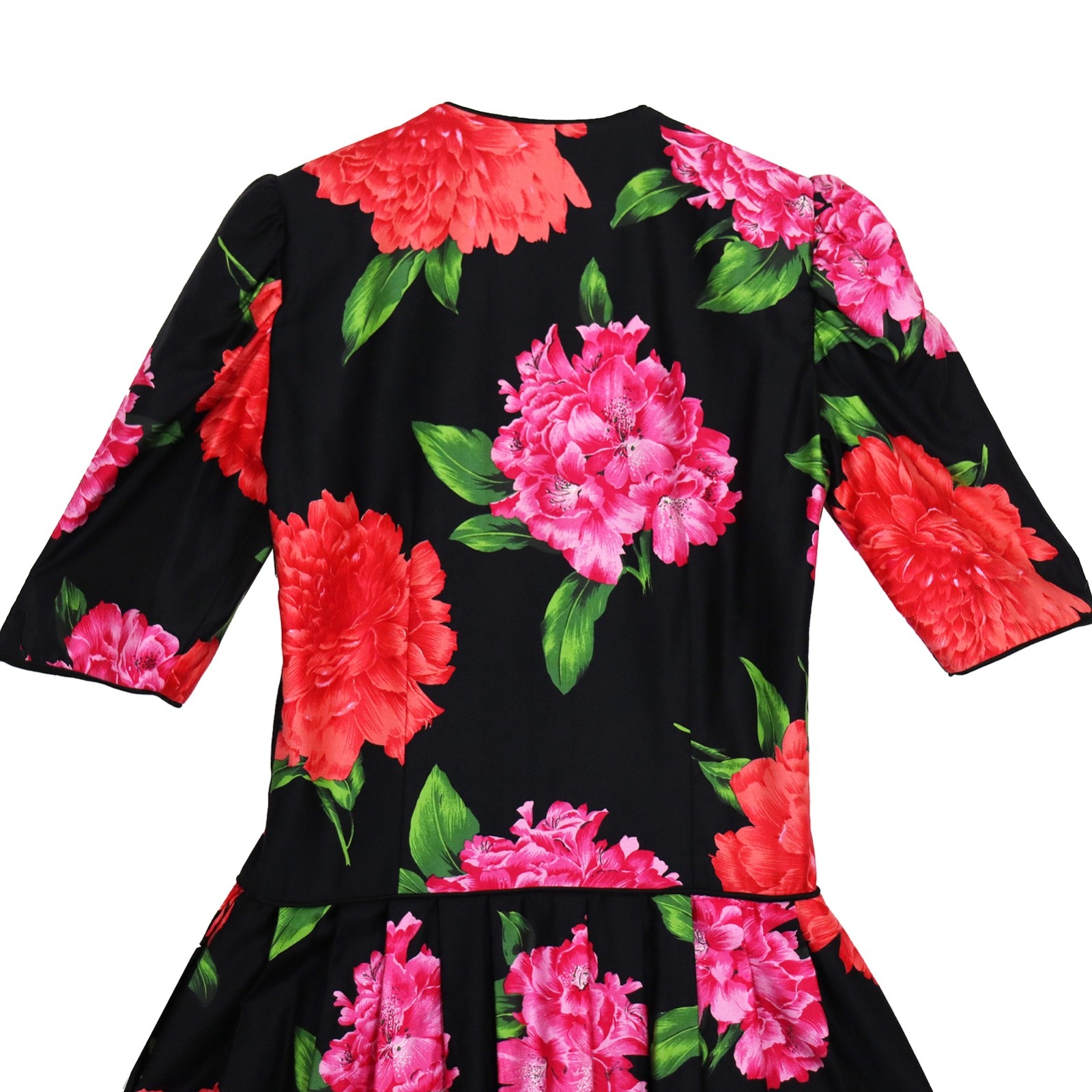 Vtg 80s Kappi Drop Waist Dress Polished Cotton Floral Peony Chintz Whimsigoth 6