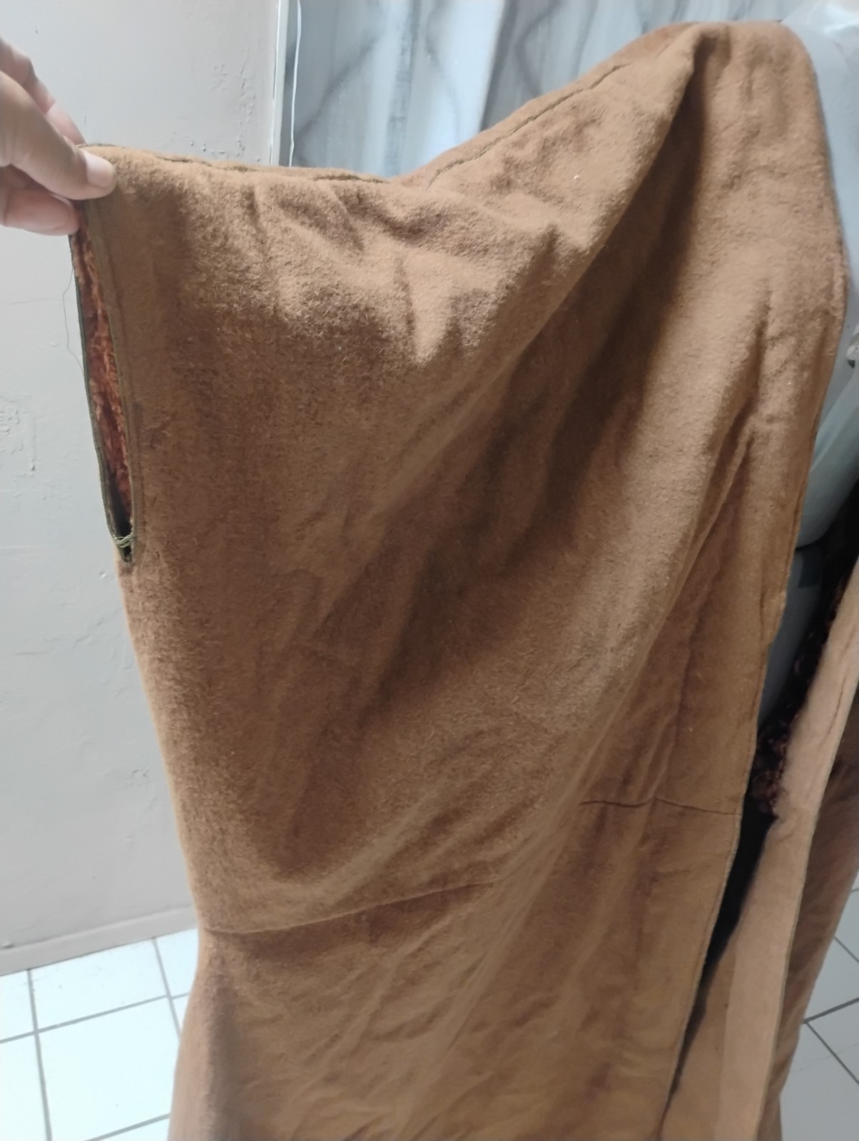 50’s Antique Vtg Heavy WOOL Camel Cape Quality Southwest Poncho blanket 100 X57